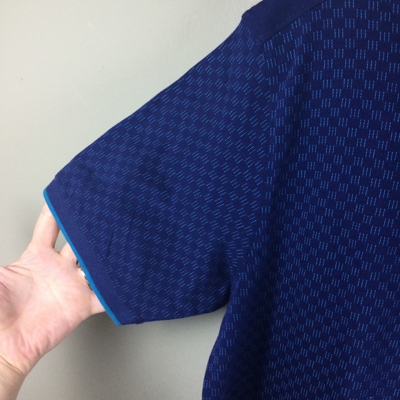 NWT Proline Mercerised Cotton Blue & Turquoise Grid Design Polo Shirt Size XL - Picture 6 of 12